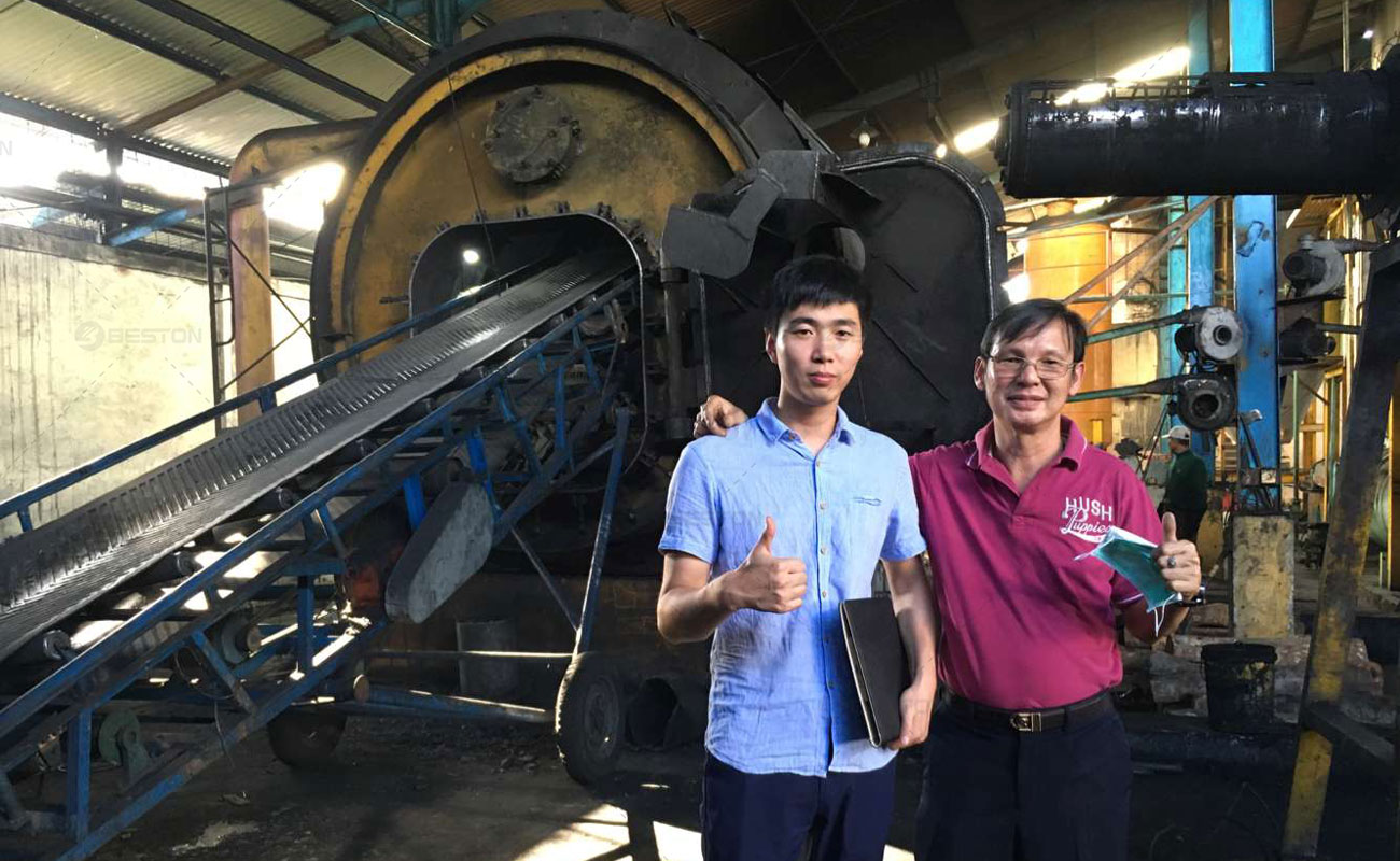 BLJ-10 Beston Tyre Pyrolysis Machine Installed in Indonesia